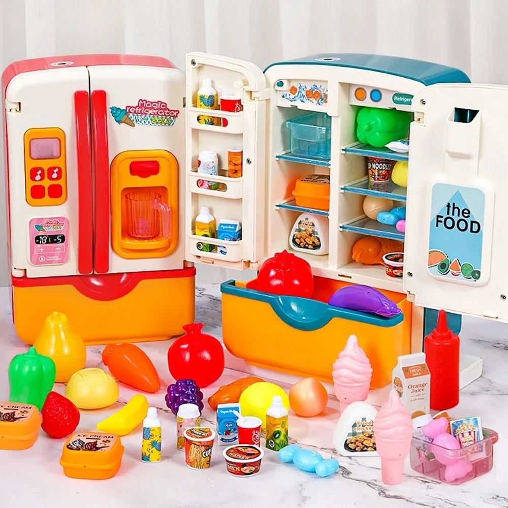 Children's Kitchen Set Role-Playing Simulation Mini Spray Refrigerator Toy