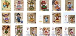 Plastic aida Counted Cross Stitch Kit Squirrel Chipmunk Raccoon Rabbit Kitty rose rooster cross stitch thumbelina-daisy