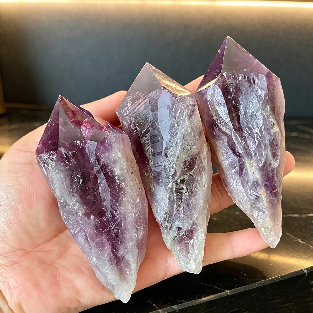 Natural Raw Amethyst Scepter Crystal Wand Reiki Energy Healing Home Decor Mineral Specimen