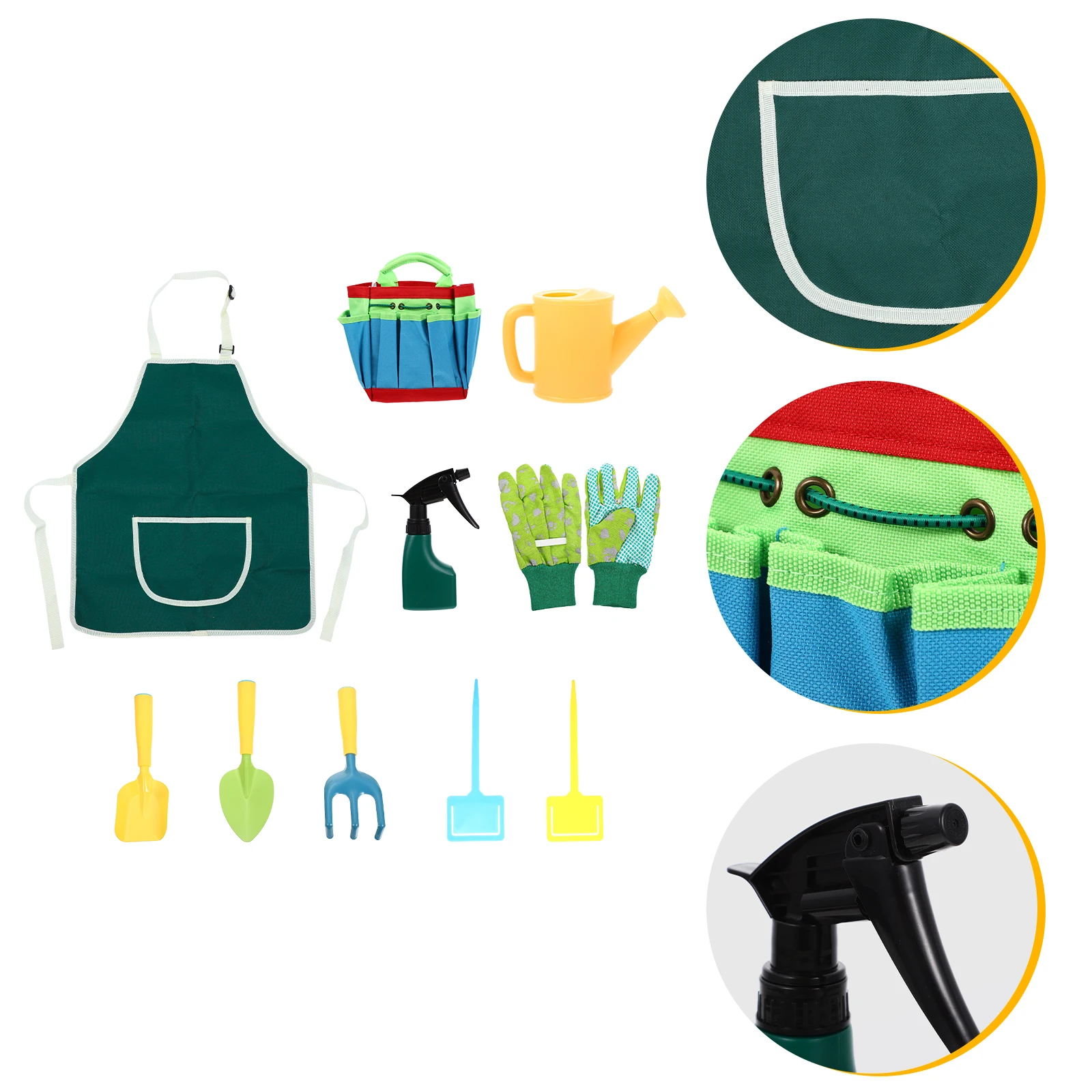 สีสัน Childs สวนชุดเครื่องมือพลั่วคราดรดน้ําสําหรับเด็กแกล้งทําเป็นเล่น Props รถไฟจินตนาการและความคิดสร้างสรรค์