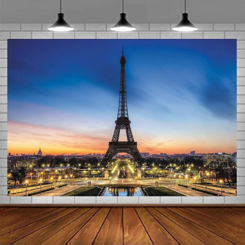 Eiffel Tower Photography Backdrop Banner Party Decor Banner Poster Background