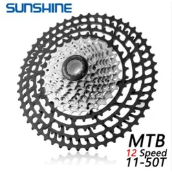 SUNSHINE-Bicycle Freewheel Cassette, 12 Speed, 11-50T, Mountain MTB Bike Parts, 12V, Different 10, 11S, Ultralight, 399G