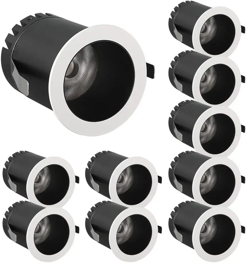 CRI 95+ Mini Downlights LED Recessed Lighting 10pcs Mini Downlights 3W Led Can Lights Deep Anti-Glare COB Spotlights Eyeball