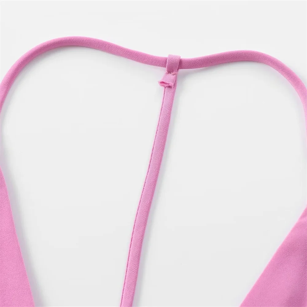 여름 신상품 여성 패셔너블한 슬림핏 홀로우아웃 디자인 실크 새틴 텍스처 드레스