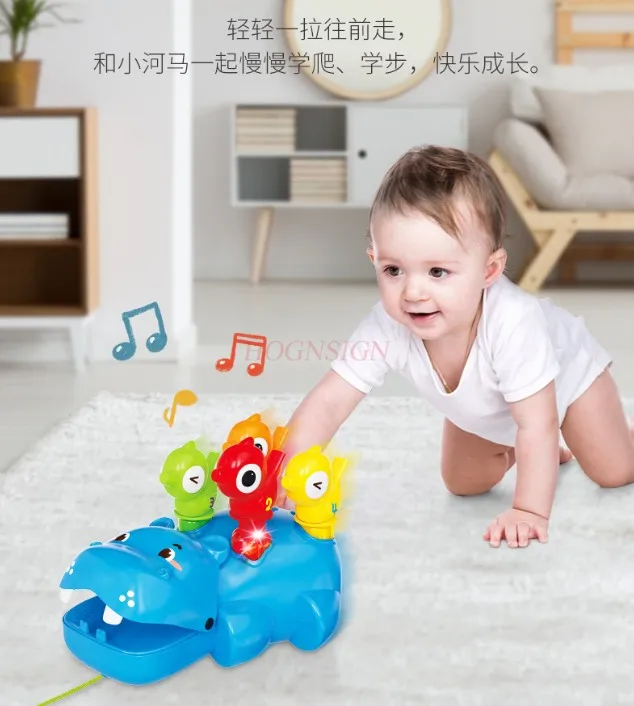 Juguetes musicales para golpear hipopótamo, máquina de juego de marmota para niños, máquina de marmota con martillo para golpear rompecabezas para niños