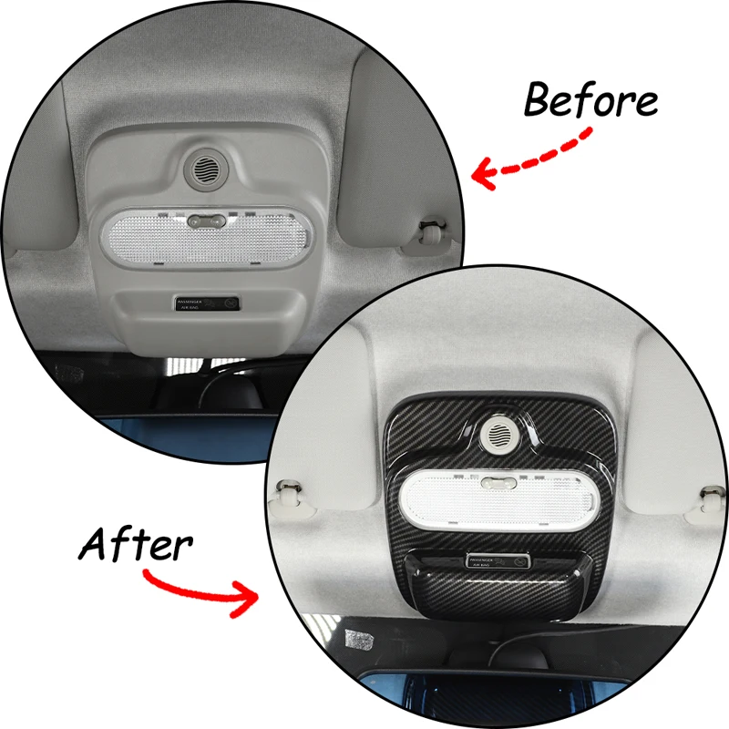 

1PCS Car Reading Lamp Panel Cover Decorative ABS Carbon Modification Trim Accessories For Mercedes Smart Fortwo 453 2016-2021