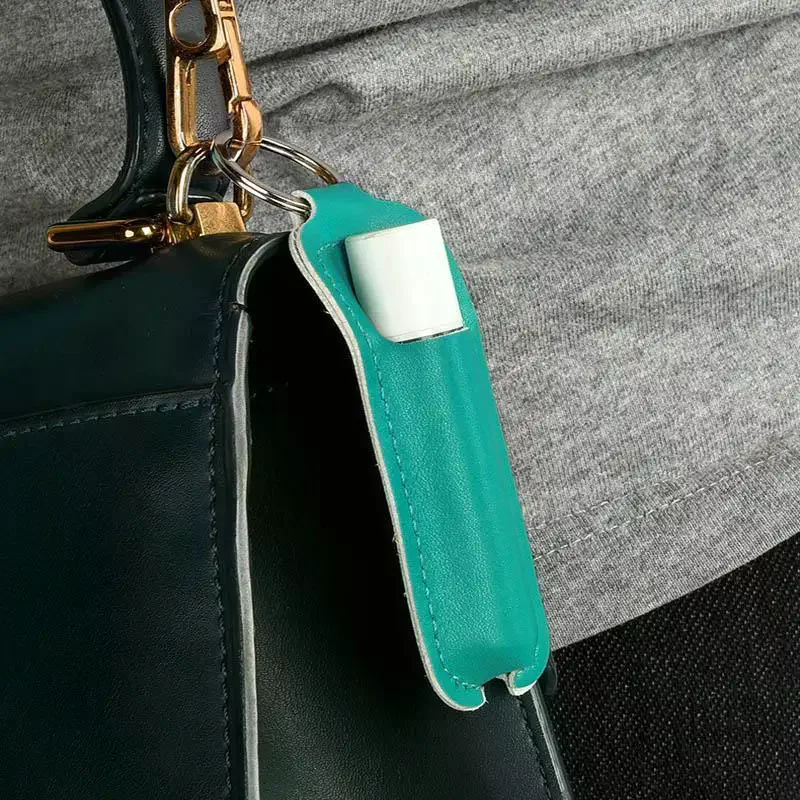 Pu Leather Chapstick Pouch Keys Ring Lipstick Lip Gloss Bag Keychain Holder Portable Lip Balm Bottle Packaging Cover Key Ring view 5