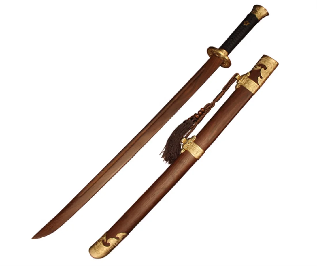 98 سنتيمتر الصينية الكونغفو السيف YanLing Dao جودة خشب الورد شفرة تركيبات نحاسية ممارسة البدنية القتالية التدريب تأثيري الدعائم