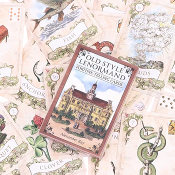 Lenormand Oracle การ์ดไพ่ทาโรต์สไตล์เก่าเกมกระดานทำนายสำหรับงานเลี้ยง