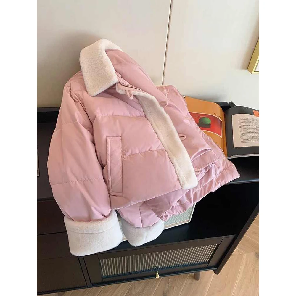 Femmes rose hiver Parka veste Vintage vêtements d'extérieur chaud à manches longues manteau coréen Cutecore rembourré veste automne 2000s Shoujo vêtements