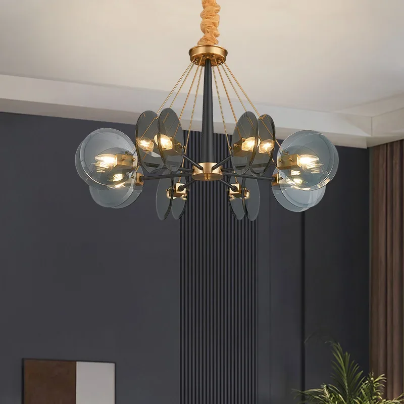 GHJUYIOL Creative Light Luxury Glass Plate Dining Room Light Nordic Lighting Bedroom Pendant Light