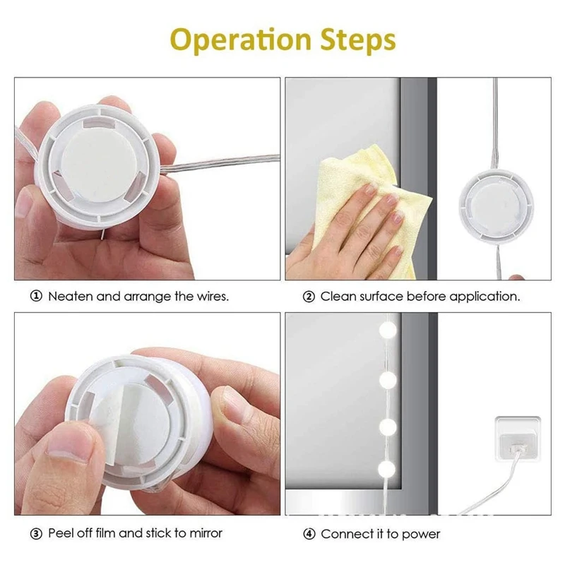 LED Vanity Mirror Lights With 10 Dimmable Bulbs 3 Color Modes, Makeup Lights For Dressing Table Mirror, Bath Mirror