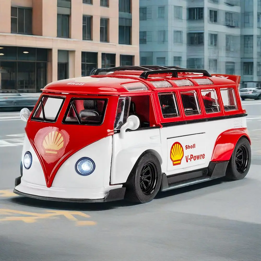 1:32 Volkswagen T1 Bus Hohe Simulation Legierung Modell Auto Sound Licht Zurückziehen Sammlung Kinder Spielzeug Für Kinder Geschenke