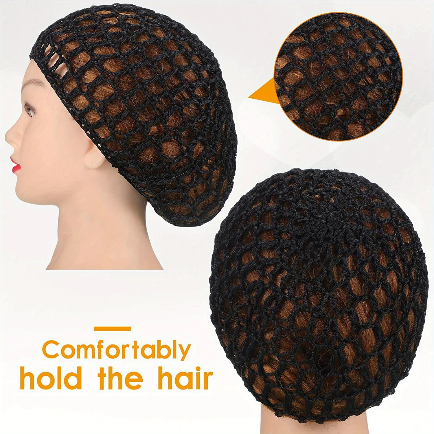 1pc Cotton Black Wig Caps For Wig Weaving Cap Mesh Base Machine Made With Adjustable Strap Hair Net For Sleeping