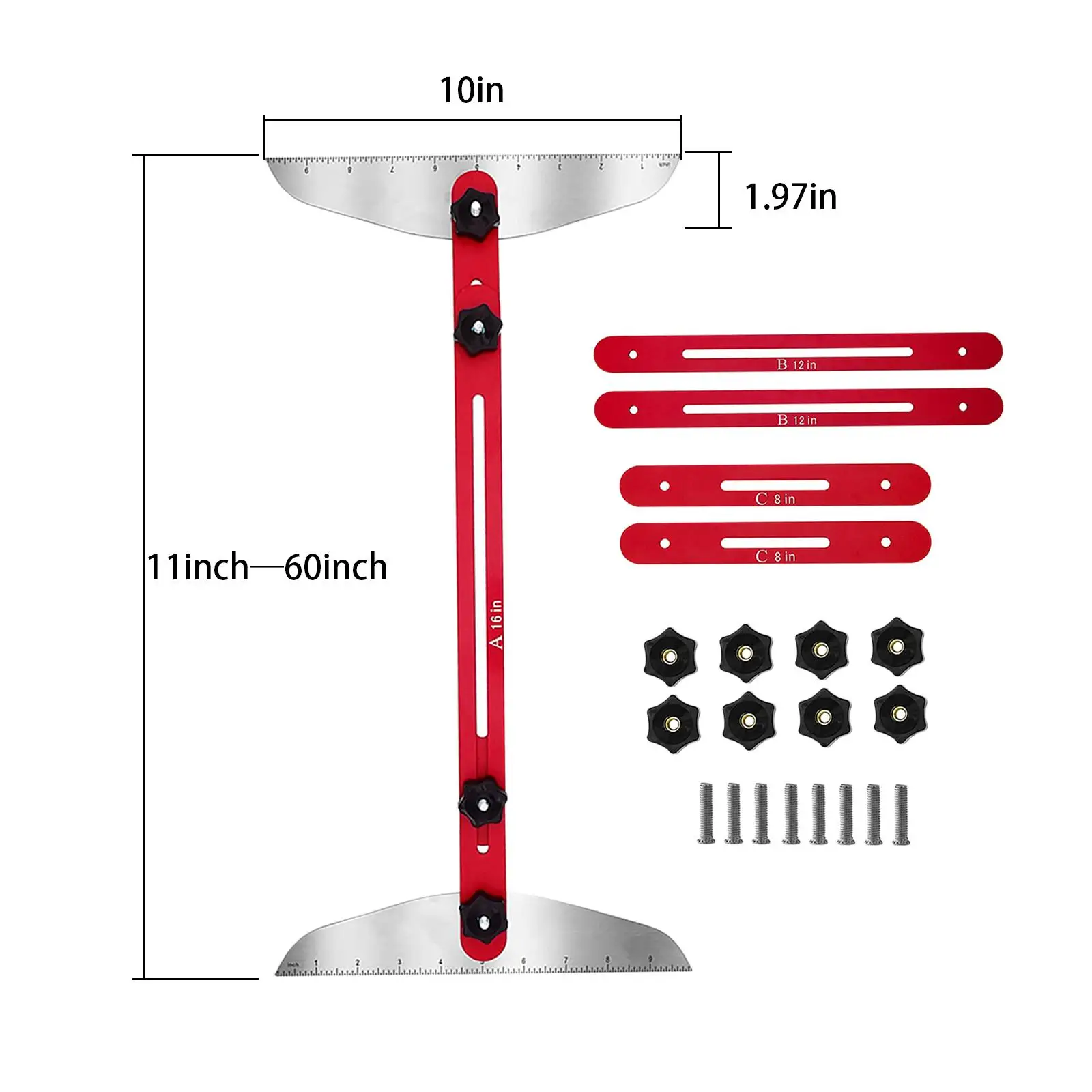 Stair Treads Gauge Template Tool Easily Adjust Angle, Length And Height