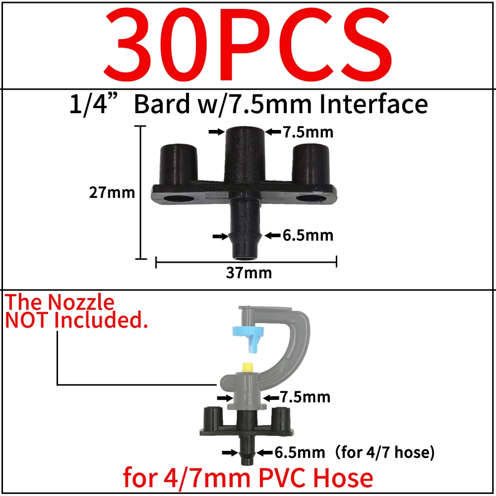 WUJIE-Conector de irrigação para jardim, farpado, simples, tee duplo, gotejamento de cotovelo, acoplamento cruzado de seta, encaixe de rega,