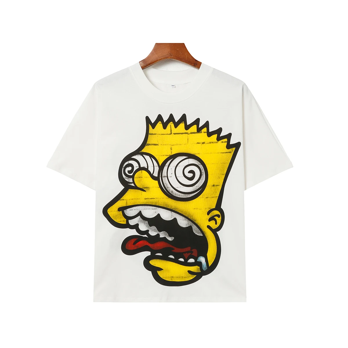 New Summer Bat Short Sleeve Top Tees for Men and Women Streetwear Crew Neck Cartoon Character Cotton Loose T-shirt Oversized