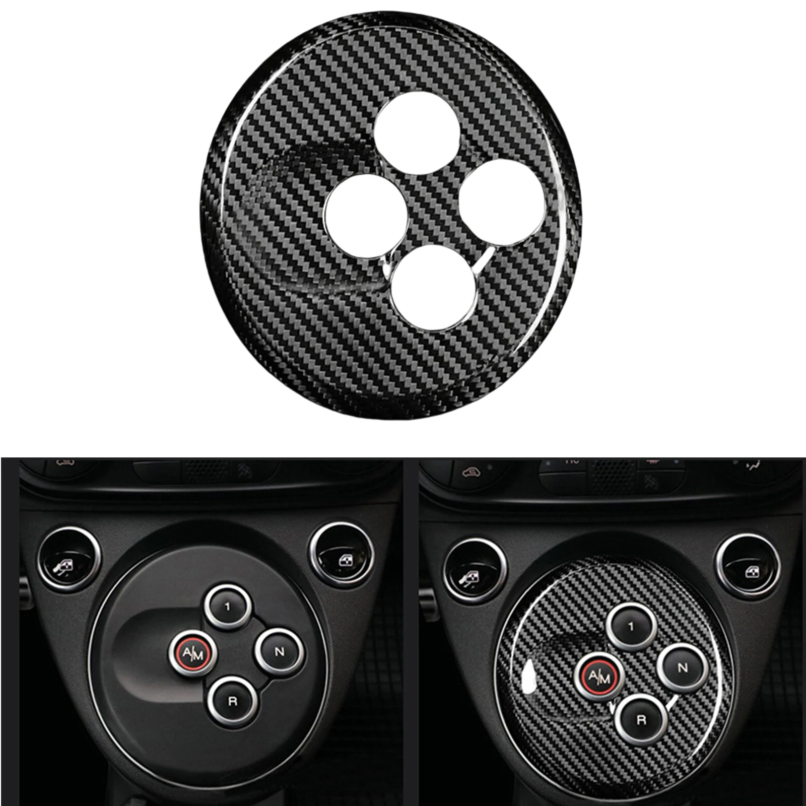 Interior ​Automatic Gear Shift Cover Trim Frame Cover Decor For Fiat Abarth 595 695 2012-2023