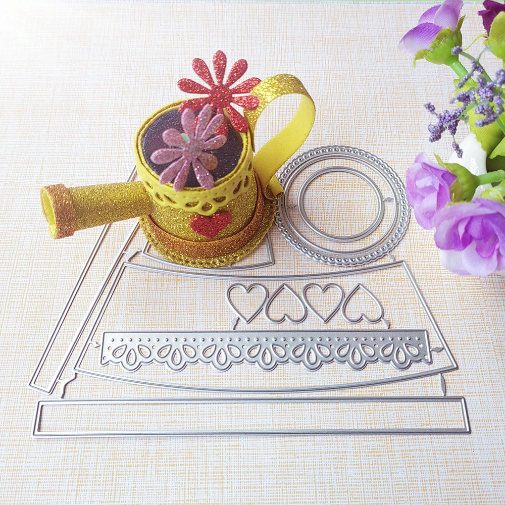 

New watering pots and flowers cutting dies scrapbook decoration embossed photo album decoration card making DIY crafts