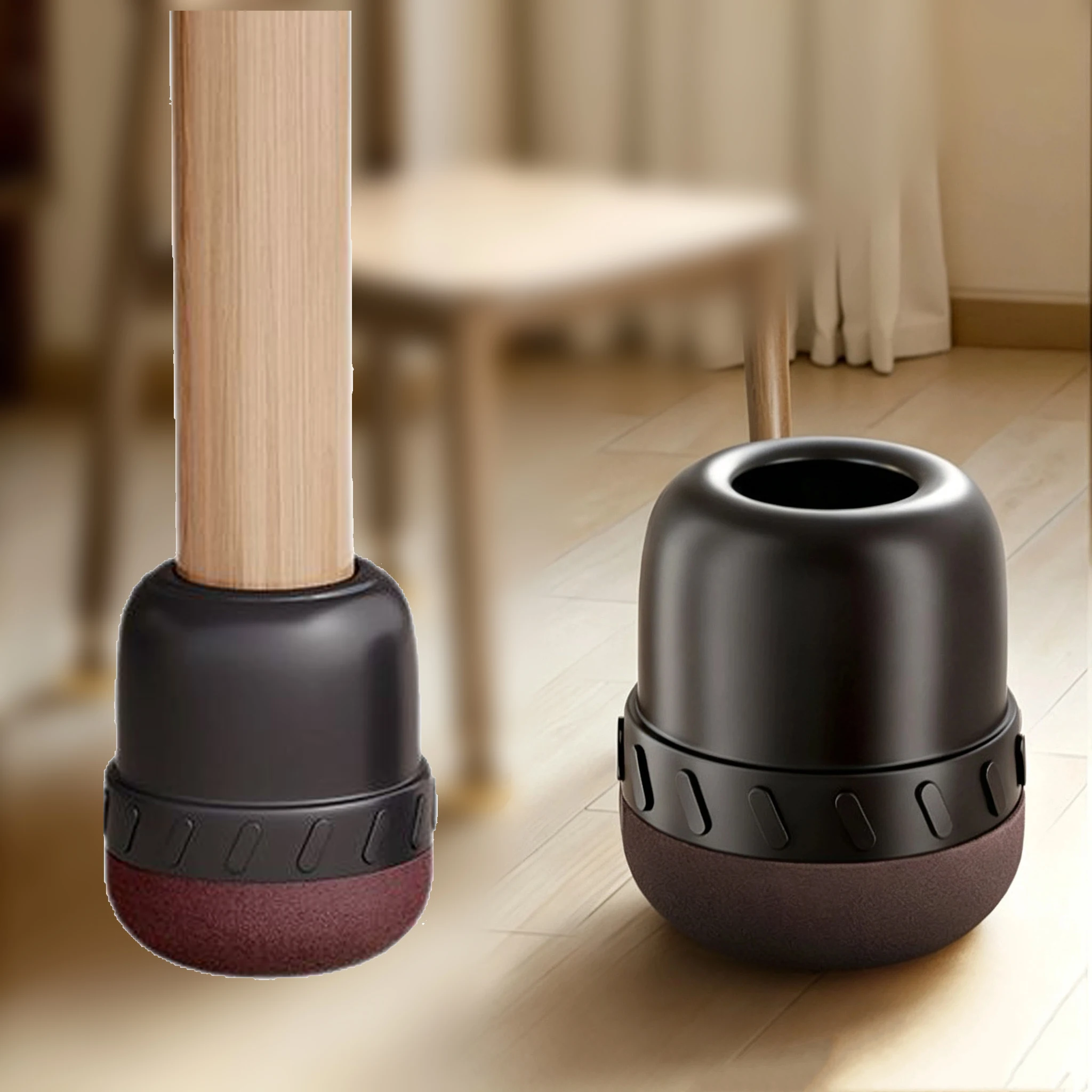 Round Chair Leg Caps Anti-slip Chair Leg Protectors Foot Cover 15-25° Diagonal Thick Wrap Felt Pads Hardwood Floor No Noise