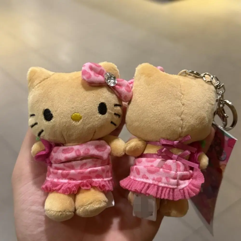 

Sanrio Hello Kitty Kuromi Black Skin Cross Dressing Bikini Hottie Uniform Hairy Tail Pp Cotton Fill Doll Pendant Bag Decoration