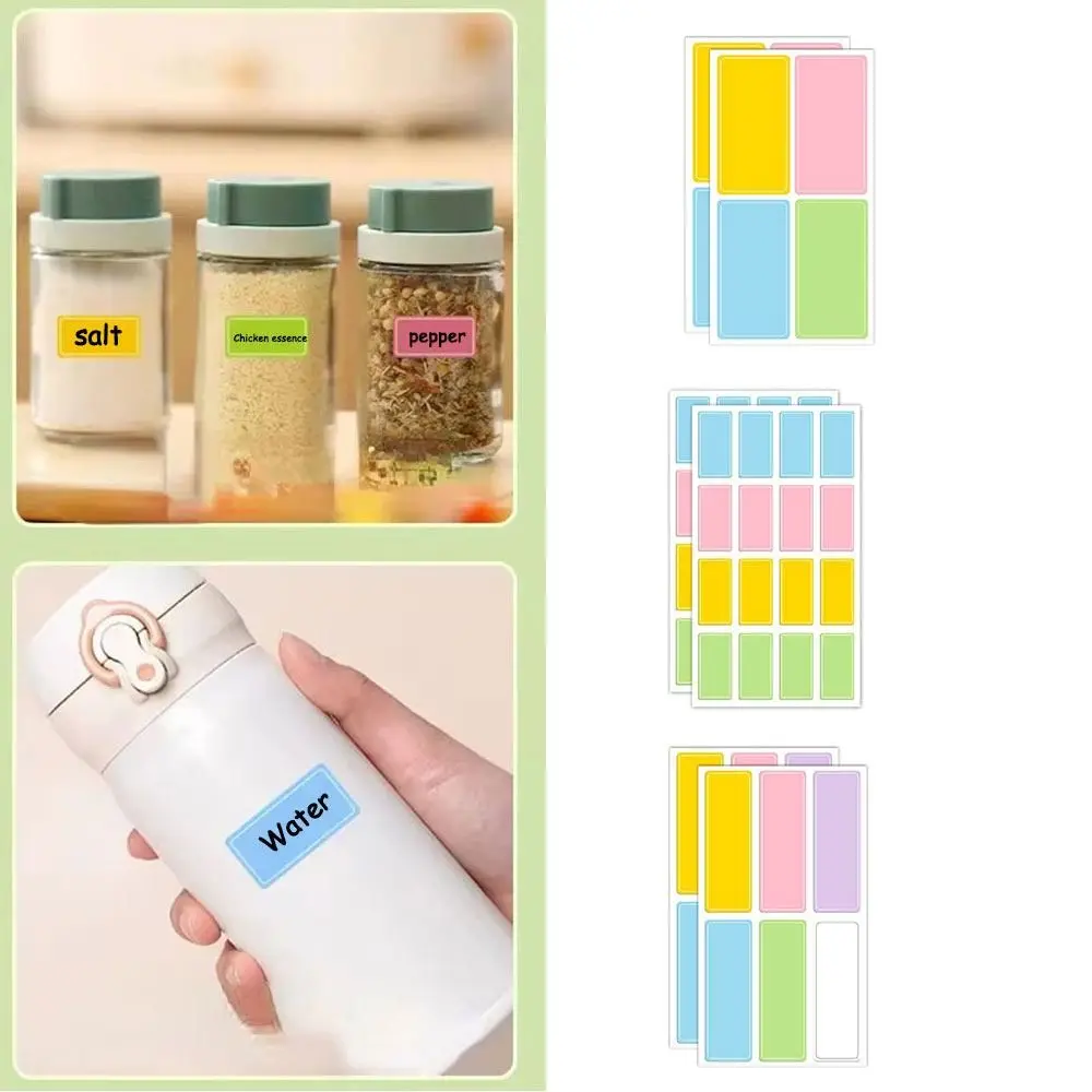 Kitchen Organizer Colorful Self-adhesive Assorted Stickers Household Waterproof Spice Labels DIY Removable Spice Name Tag