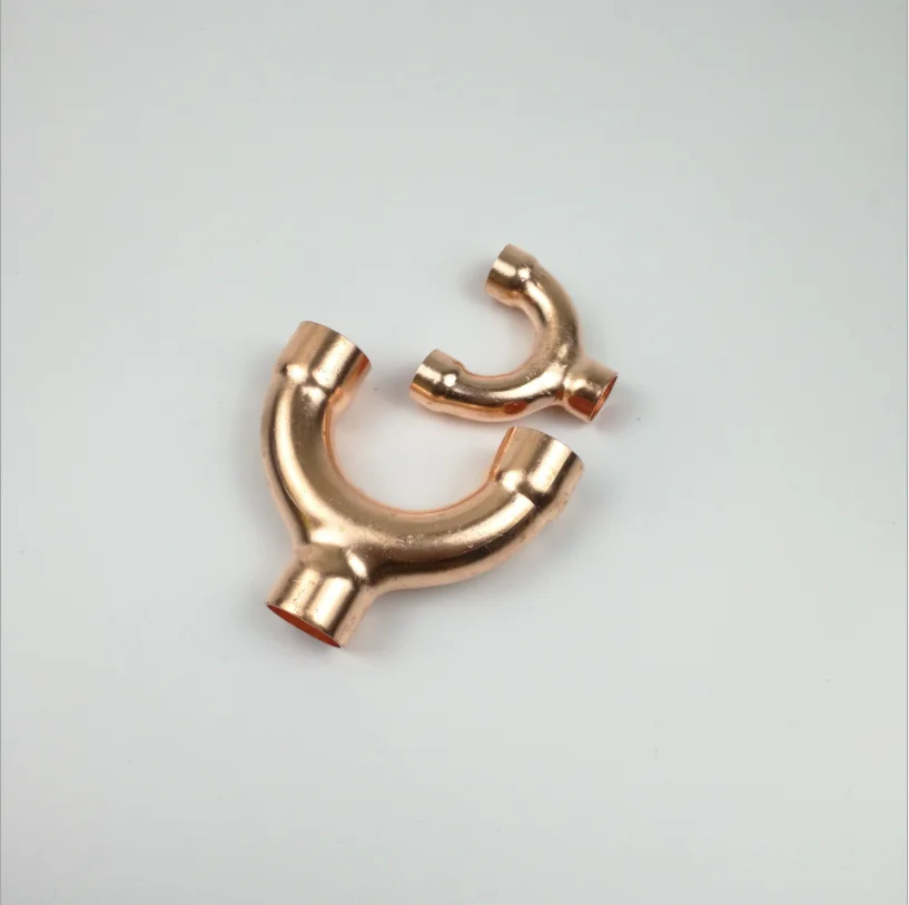 

1 шт., красный медный конец подачи Y-образной формы, 3-ходовой фитинг, сантехника для газа, воды, масла