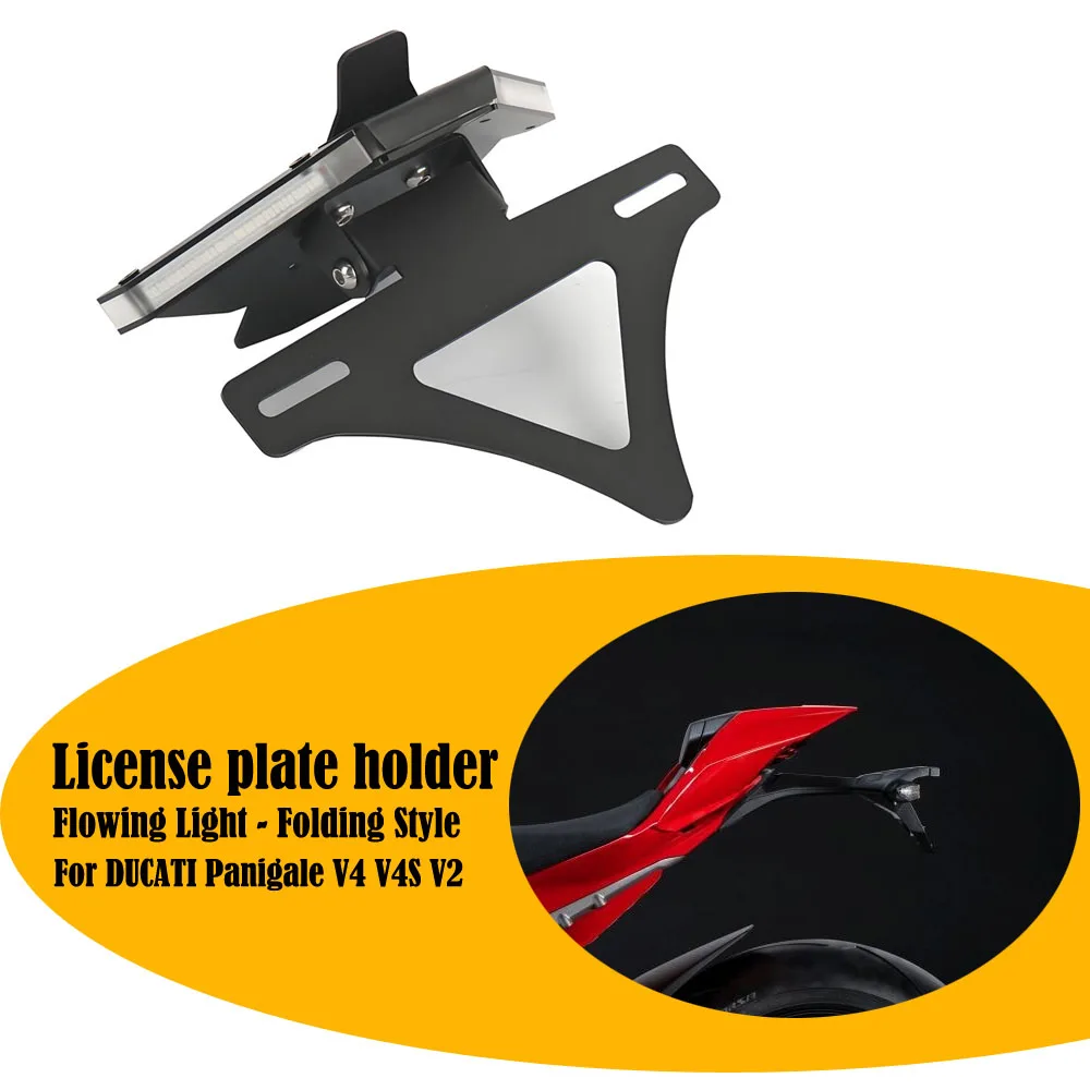 

New Motorcycle Brake Turn Signals Integrated LED Lights License Plate Bracket For DUCATI Panigale V4 V4S Streetfighte V4 V2