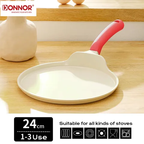 DONNOR 세라믹 유약 비 스틱 냄비 아침 식사 계란 팬케이크 프라이팬 코팅되지 않은 비 스틱 팬 유도 밥솥 냄비 주방 용품