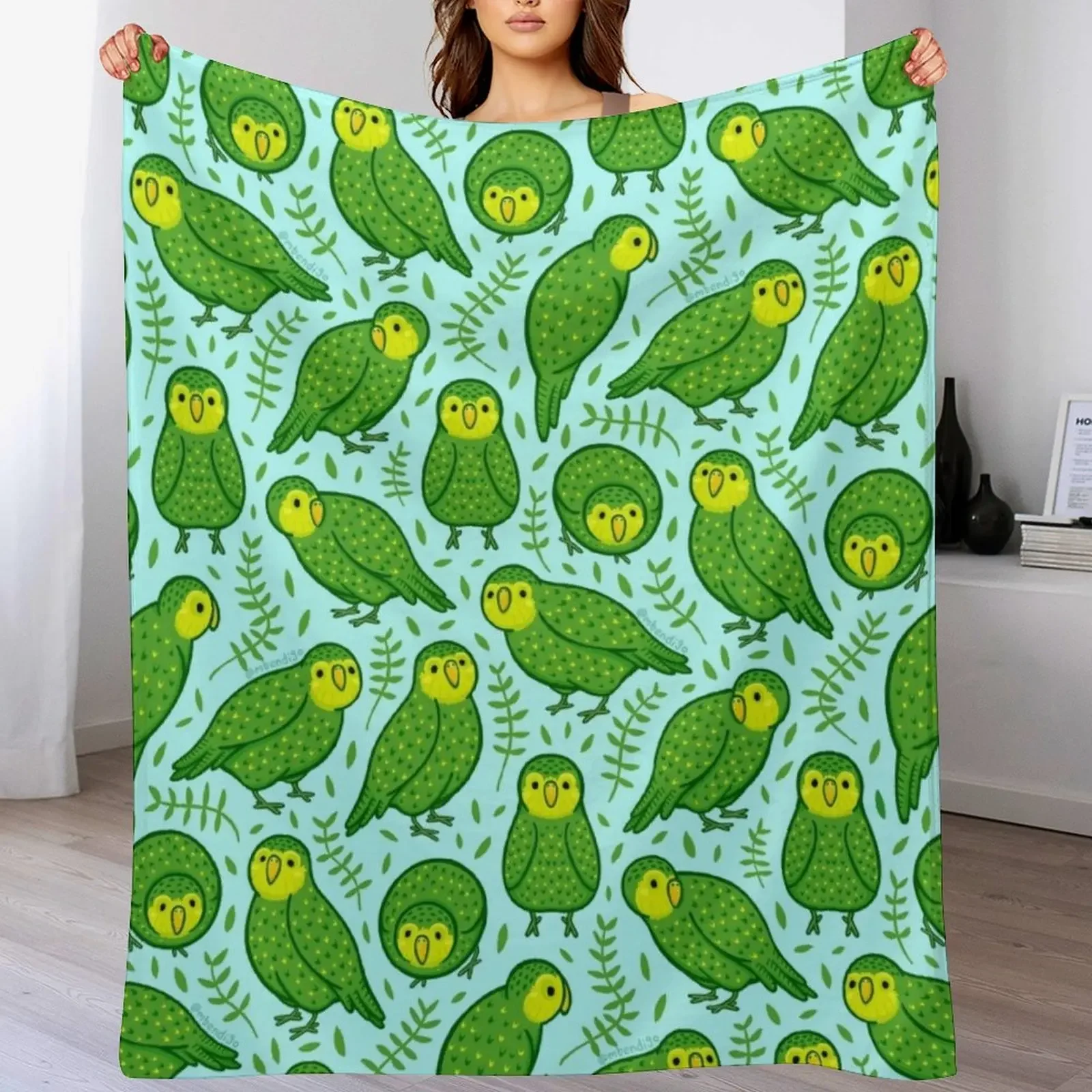 

Kakapo Throw Blanket Shaggy Furry Soft Blanket for Bedroom Living Room
