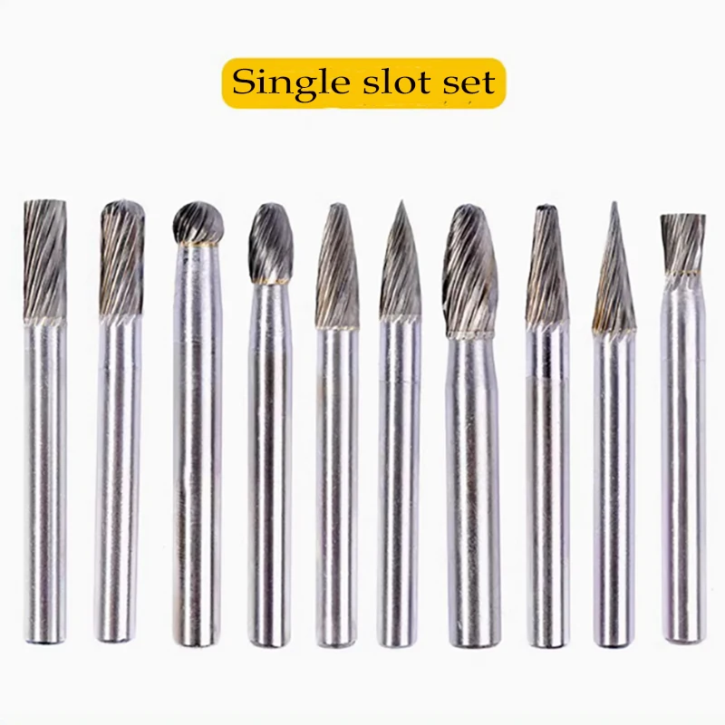 

Single groove tungsten steel rotary file with a ball groove hard alloy cylindrical milling cutter with a blade at the top6MM