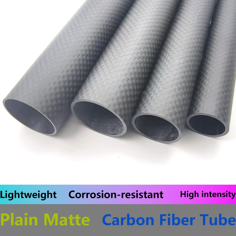 2PCS Plain Matte 3K Carbon Fiber Tube Length 500mm OD 8mm 10mm 12mm 14mm 16mm 18mm 20mm 22mm 24mm 26mm 30mm Carbon Tube