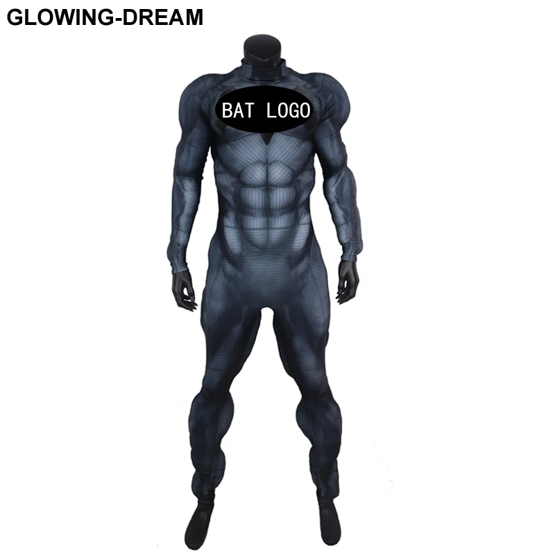 Glowing Dream High Quality Fake Muscle Bat Costume With Logo Fullbody Muscle Padding Bat Cosplay Costume Muscular Bat Suit