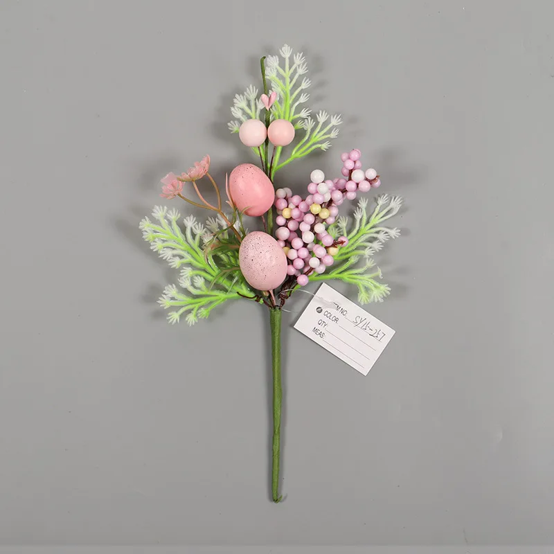 2 Pack Easter Home Decor Ornaments Easter Egg Bouquet Plants Artificial Eggs Garden Decoration Table Decorations and Accessories