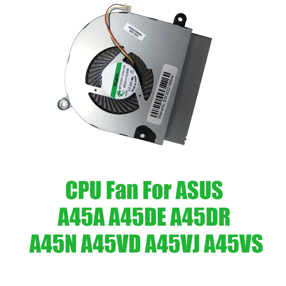 For ASUS A45A A45DE A45DR A45N A45VD A45VJ A45VS DC5V 2.00W Replacement Laptop CPU Fan