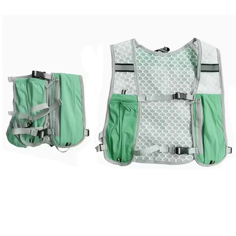Laufweste für Damen und Herren, Verstellbarer Brustgurt Lauf-Hydrationsweste Leichter Reflektierender Hydrations-Rucksack für Marathon