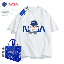 NASA Unisex Tees Men's Printed Round Neck Short Sleeve All-match T-shirt