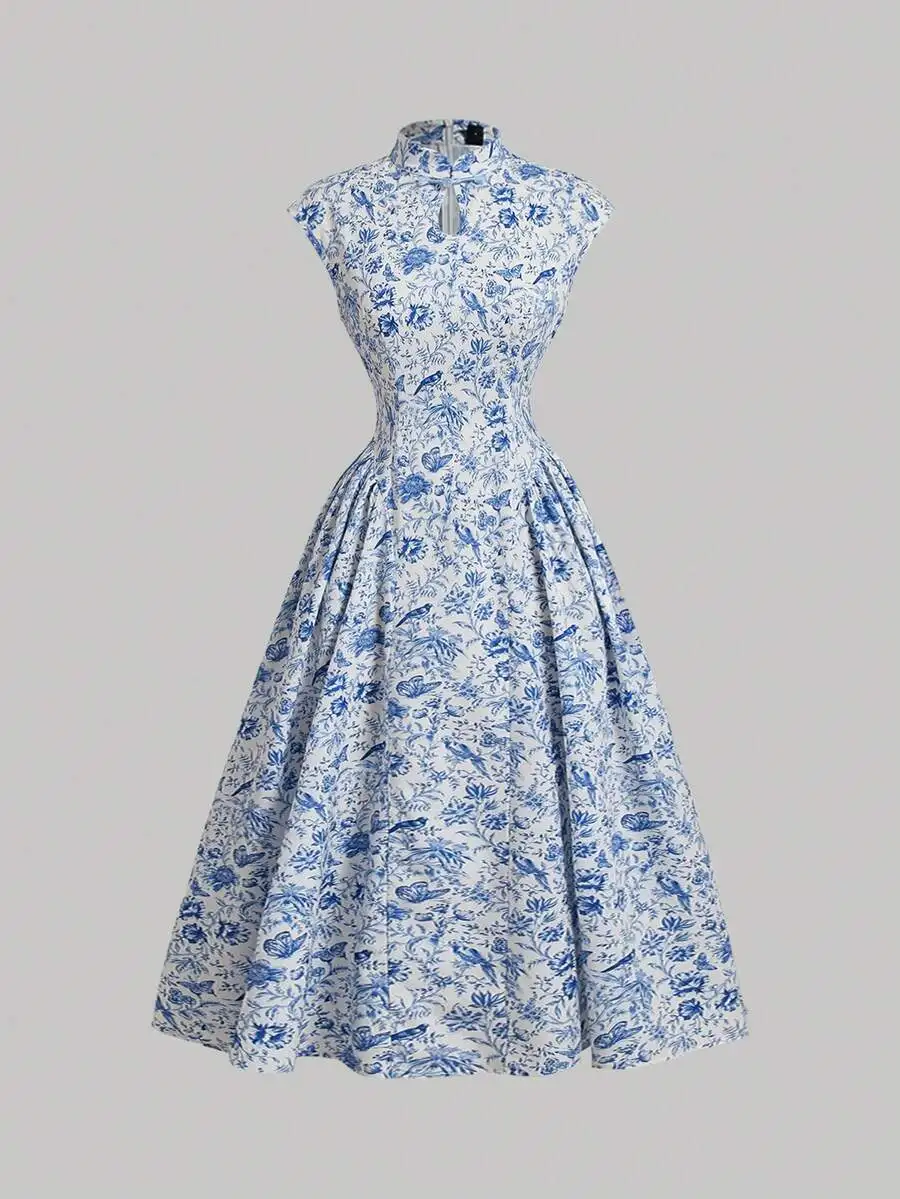 Blush Pink Floral Dress for Tea Parties and Weddings