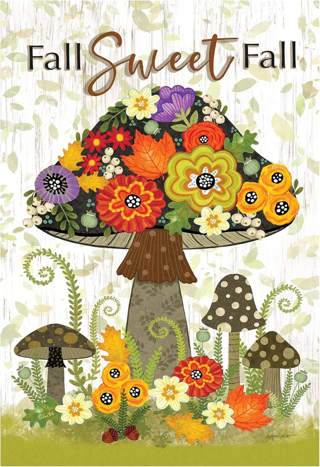 Evergreen Flag Mushroom Fall Floral Garden Flags 12x18 Double Sided, Small Welcome Garden Flags for Outside, Autumn Decorati WZZ