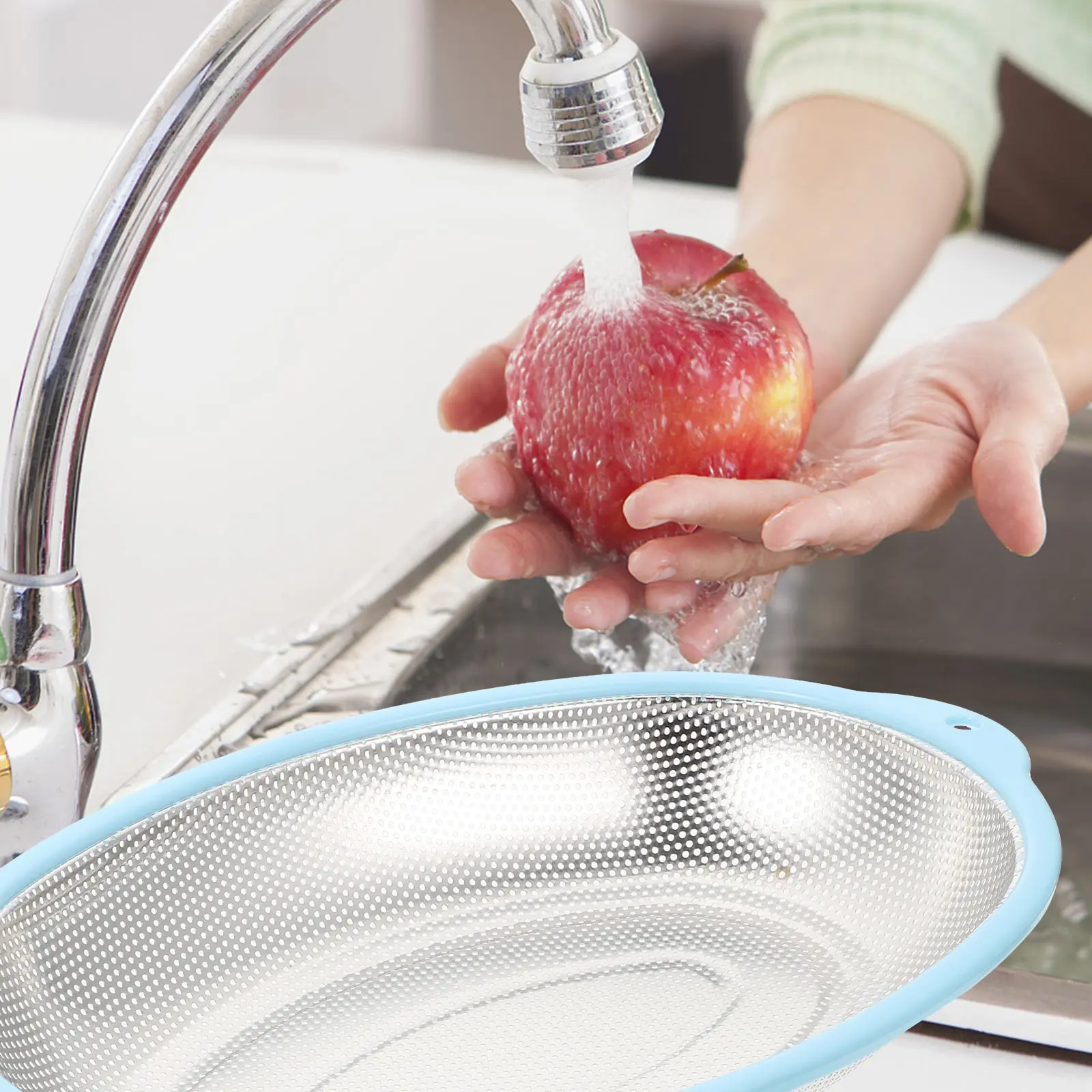 

Fine Mesh Drain Basket Strainer Rice Cleaner for Large Strainers Fine Mesh Rice Fruit Kitchen Tool Large Capacity