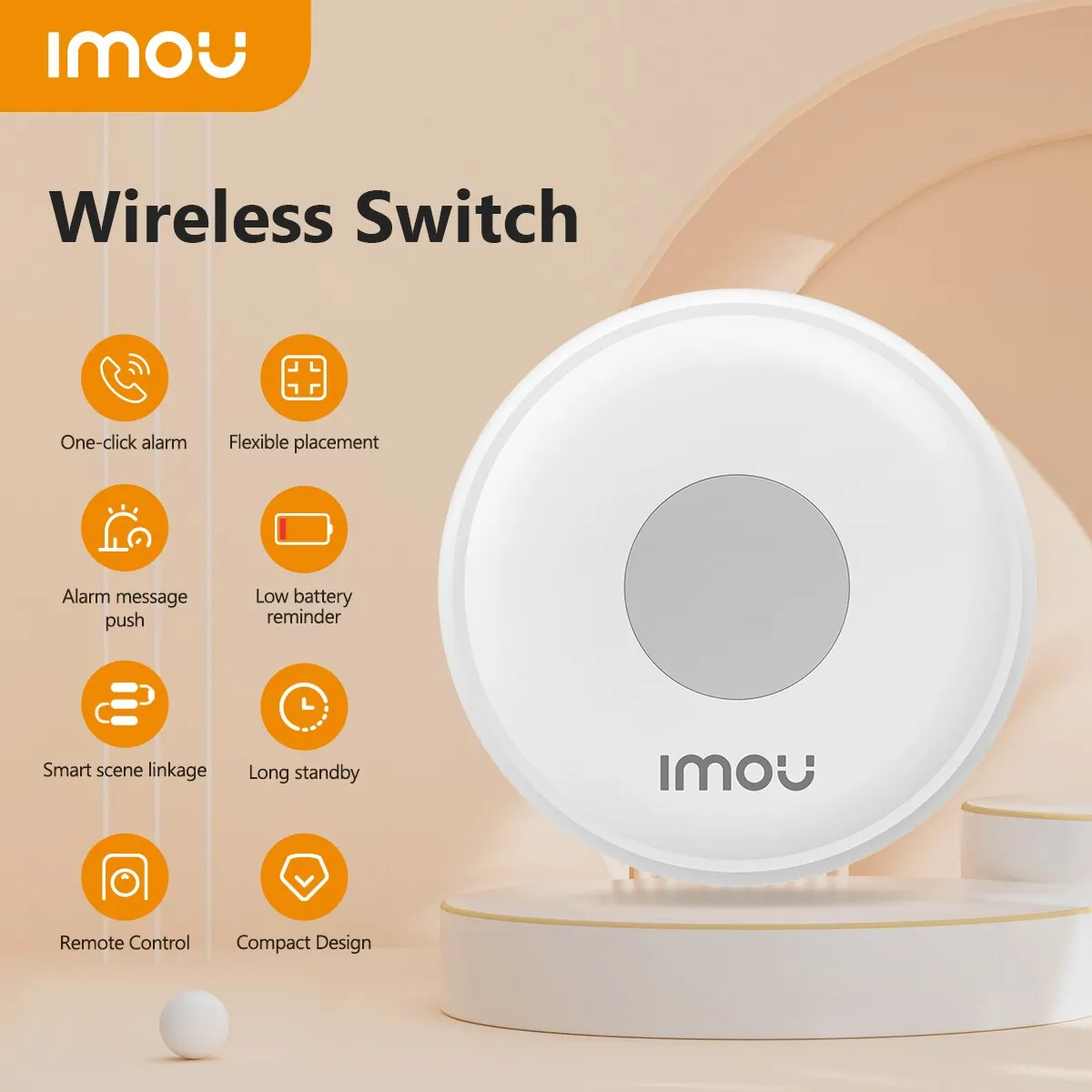 Imou Smart ZigBee 3.0 Wireless Switch Emergency Button With Remote Control LVD Module for Intelligent Smart Home Via the Gateway