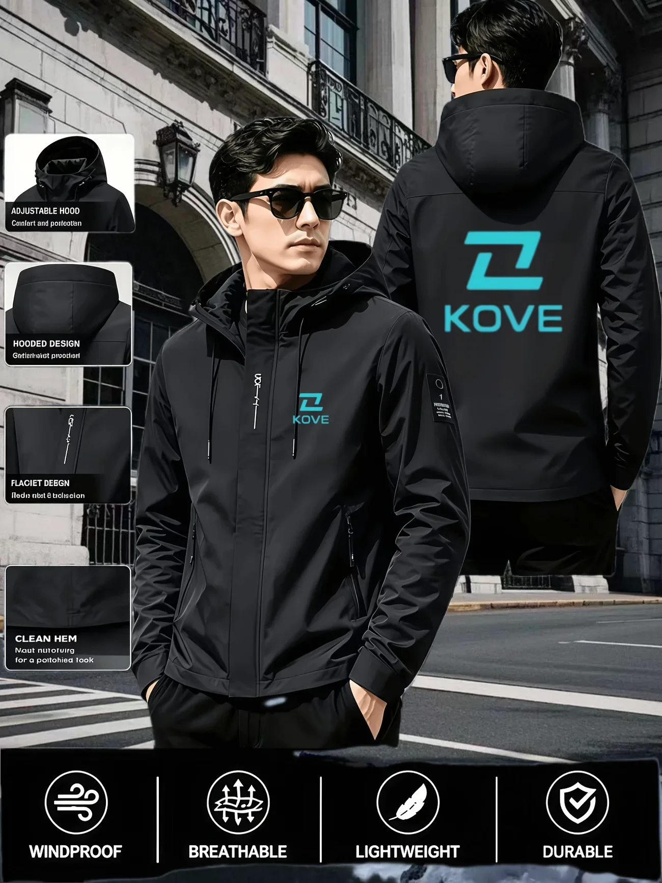 Fashionable Autumn New Brand Exquisite Hooded Racing Suit Autumn Outdoor Training Sports Rock Climbing Windproof Men' Zipper Top
