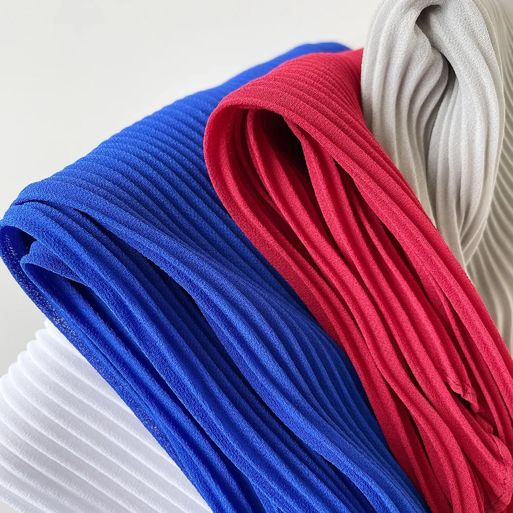 

Модный мягкий шифоновый шарф для волос, тонкий ободок для волос, однотонная бандана с ромбами, элегантный плиссированный шелковый шарф для девочек