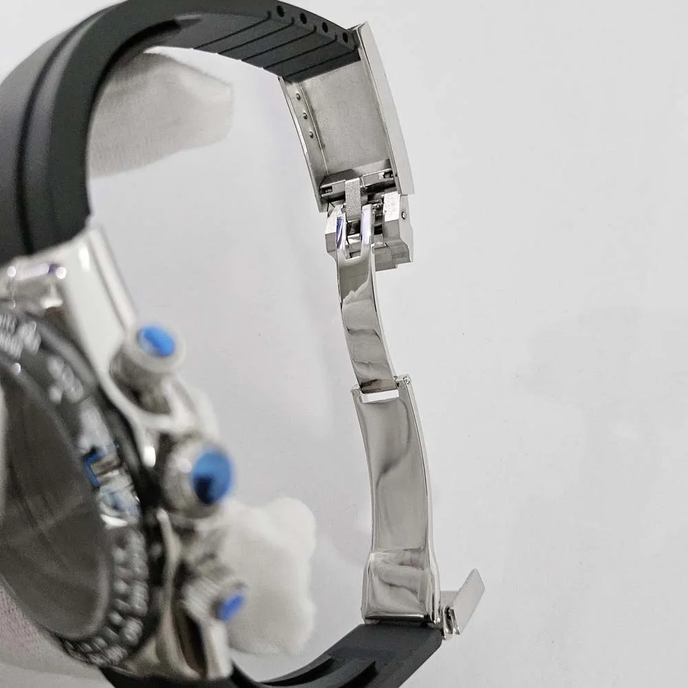 إكسسوارات ساعات جديدة 39 ملم طقم علبة من الفولاذ المقاوم للصدأ مرآة كوارتز ياقوت لحركة VK63