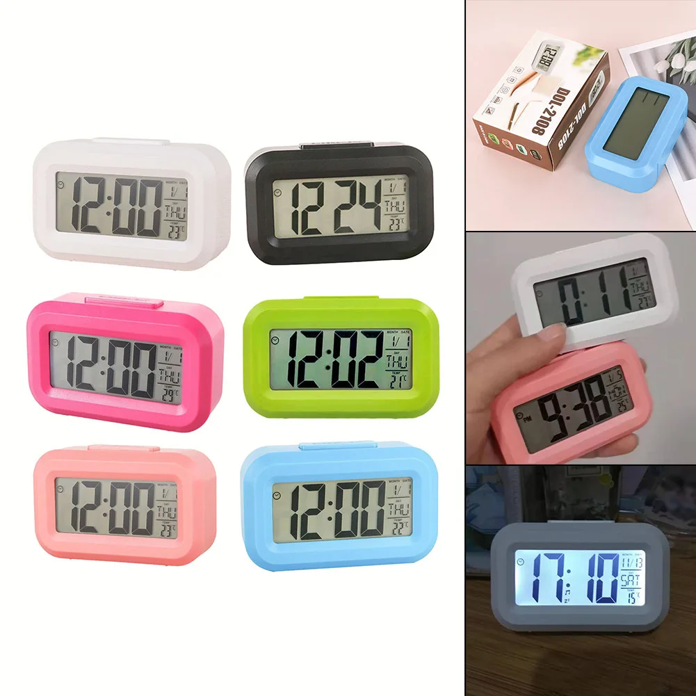 1 Pcs Digital Alarm Clock Electronic Screen Desktop Home Office Backlight Snooze Digital Alarm Clock Home Decoration Products