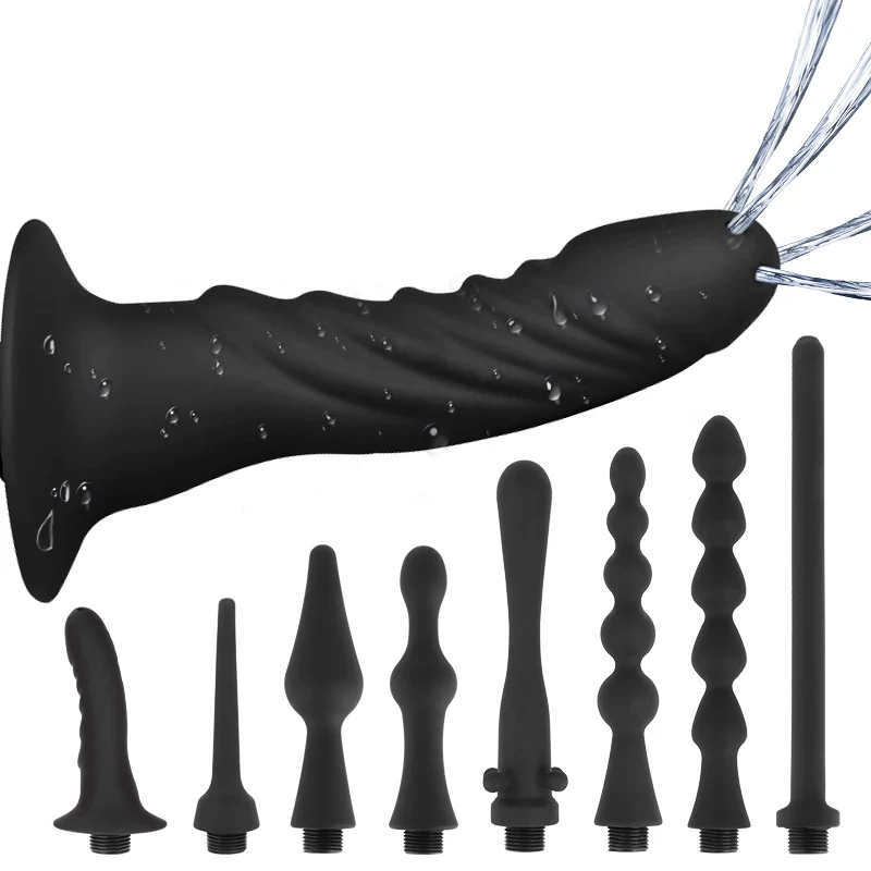 Soft Silicone Enema Kit  Multi Size Vaginal Anal Douche Heads  Professional Intimate Cleaning for Constipation Relief  Adult Toy