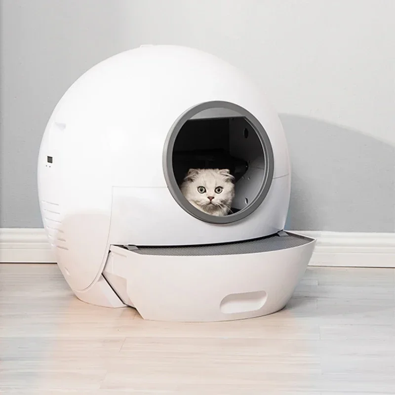 

Automatic Cat Toilet Self Cleaning Cats Sandbox Smart Litter Box Closed Tray Toilet Rotary Training Detachable Bedpan