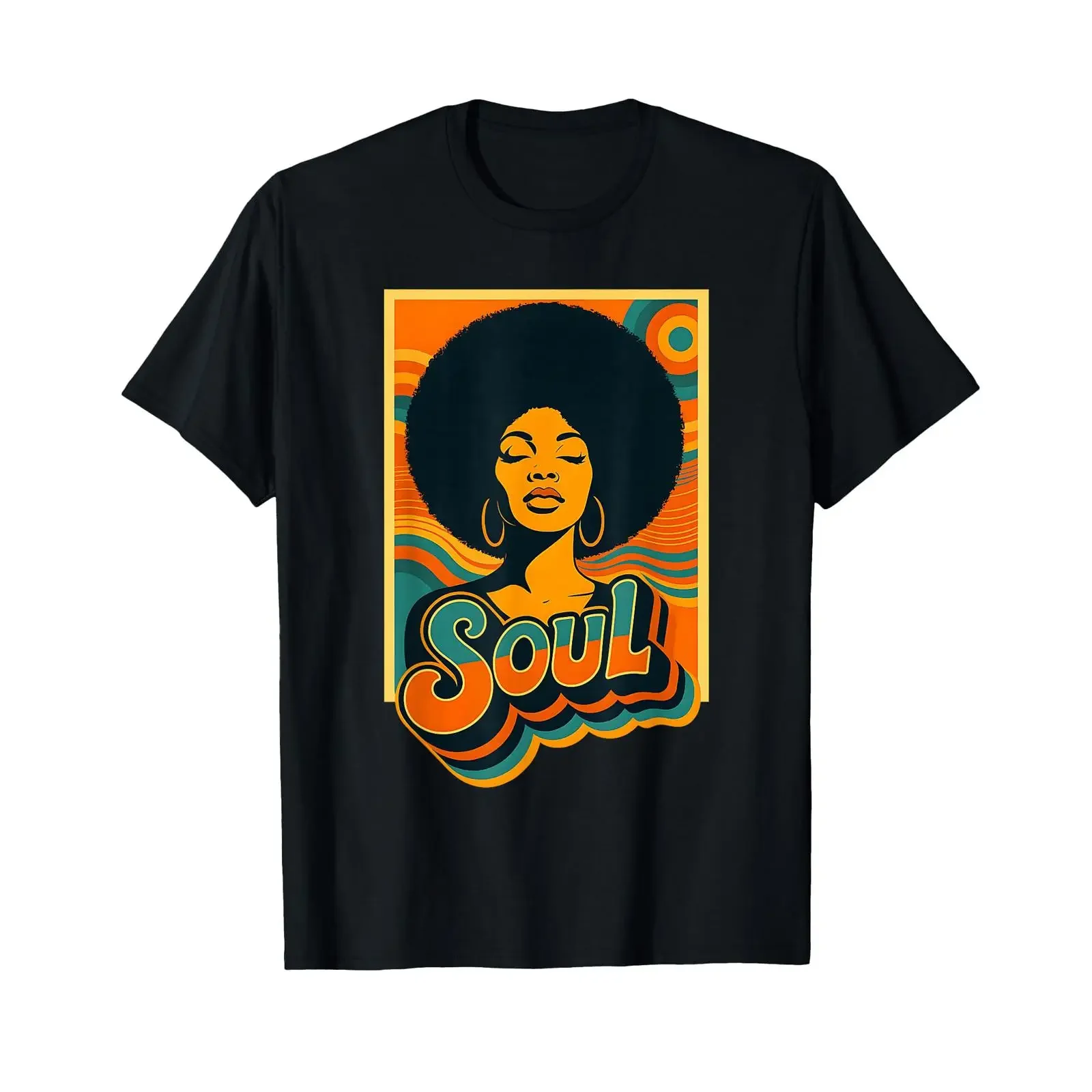 Vintage 70s Funk Afro Soul T Shirt vintage Washed Stretched Slightly graphic streetwear Stylish Unisex Soft Versatile Casual
