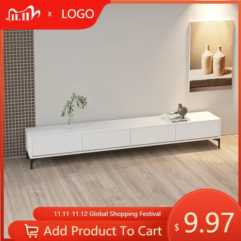 

Белый шкаф для телевизора для гостиной, напольное хранилище, модный центр, подставки для телевизора, скандинавские ножки, мебель для ТВ-салона MQ50DS