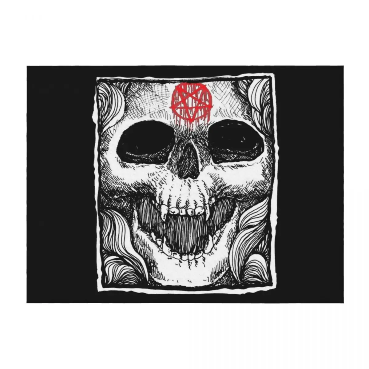 

Skull Pentagram Fatality Demon by KRAFTD Throw Blanket Soft Beds Luxury Brand Plush For Sofa Thin Blankets
